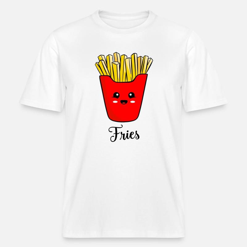 Frites mignonnes - T-shirt unisexe RELAXED FIT en coton bio - blanc