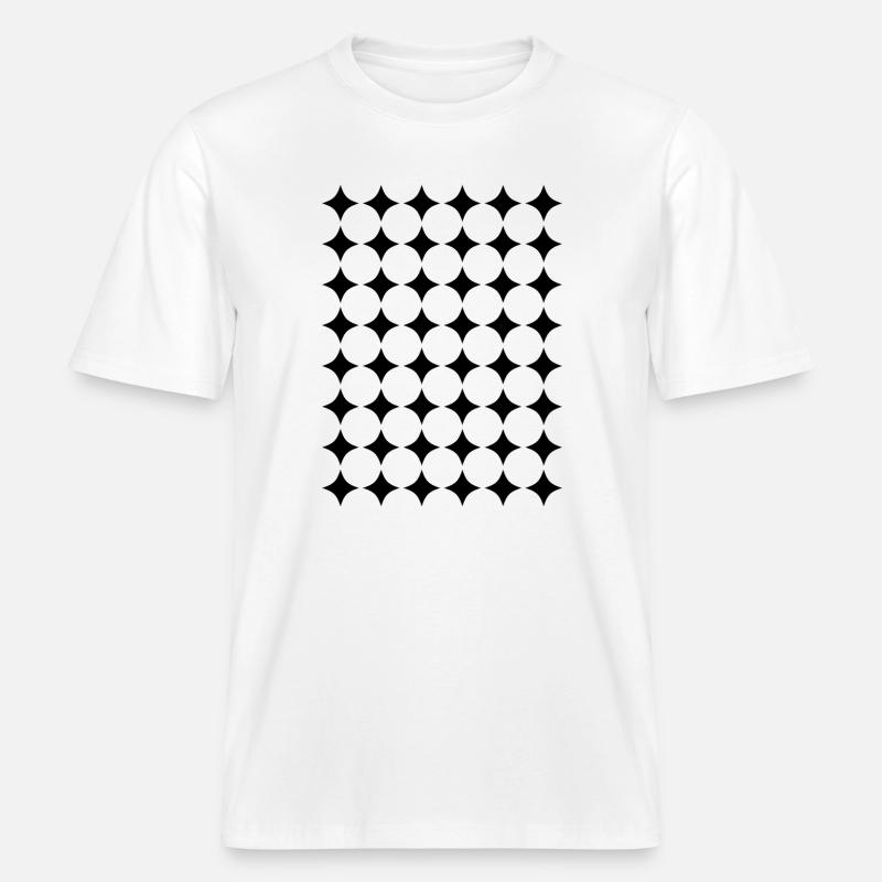 geometric circles pattern grid - RELAXED FIT Unisex Organic T-Shirt - white