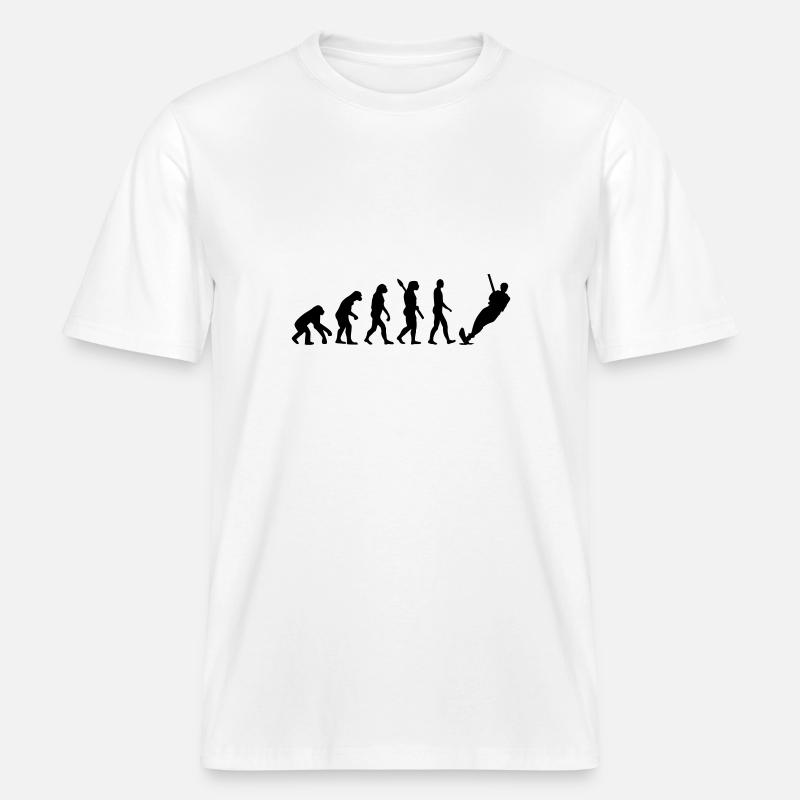 Evolution Water ski -  RELAXED FIT Unisex Organic T-Shirt - white