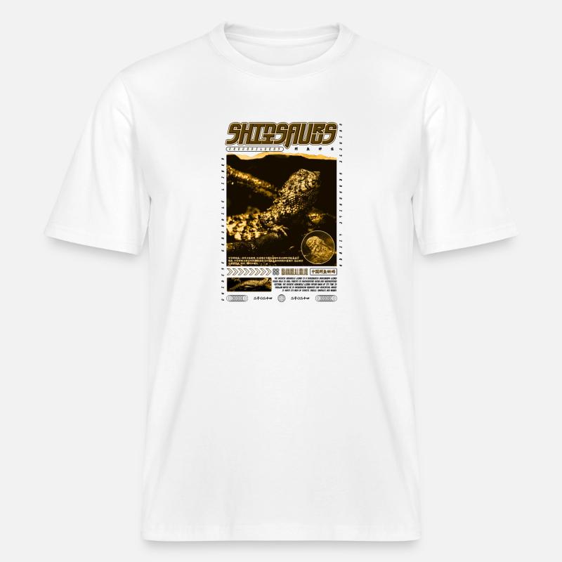 Chinesisches Krokodil Eidechse Shinisaurus Crocodilurus -  RELAXED FIT Unisex Organic T-Shirt - Weiß
