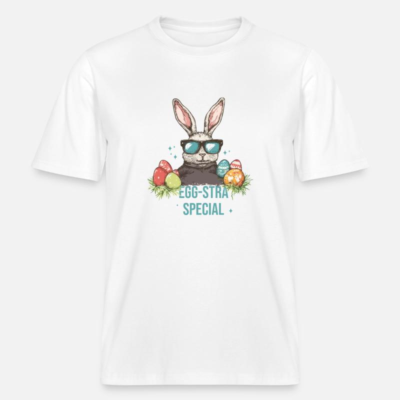 Egg-stra Special Easter Eggs -  RELAXED FIT Unisex Organic T-Shirt - white
