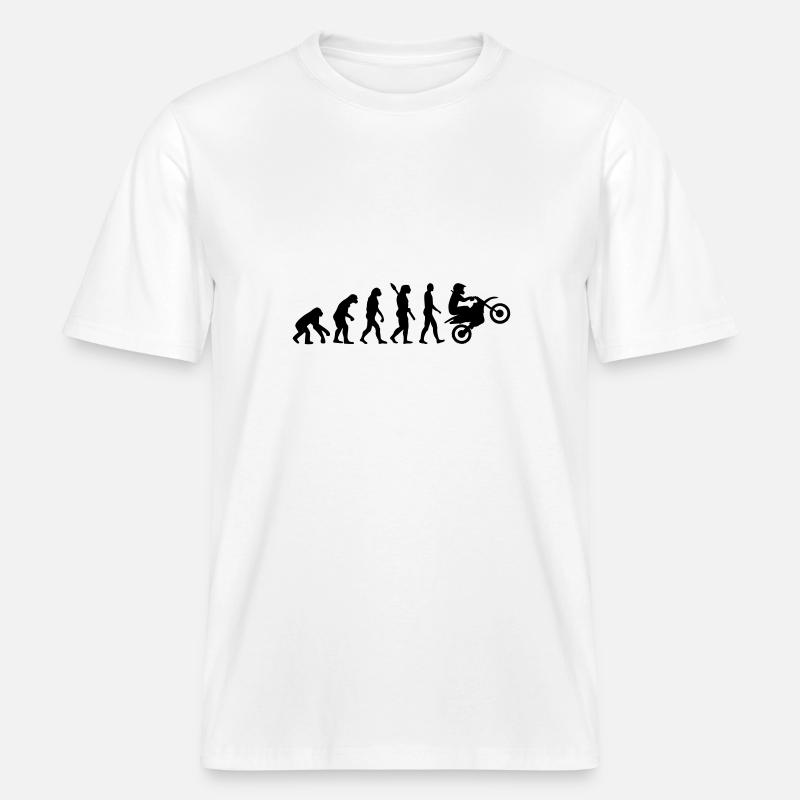 Evolution Motocross -  T-shirt unisexe RELAXED FIT en coton bio - blanc