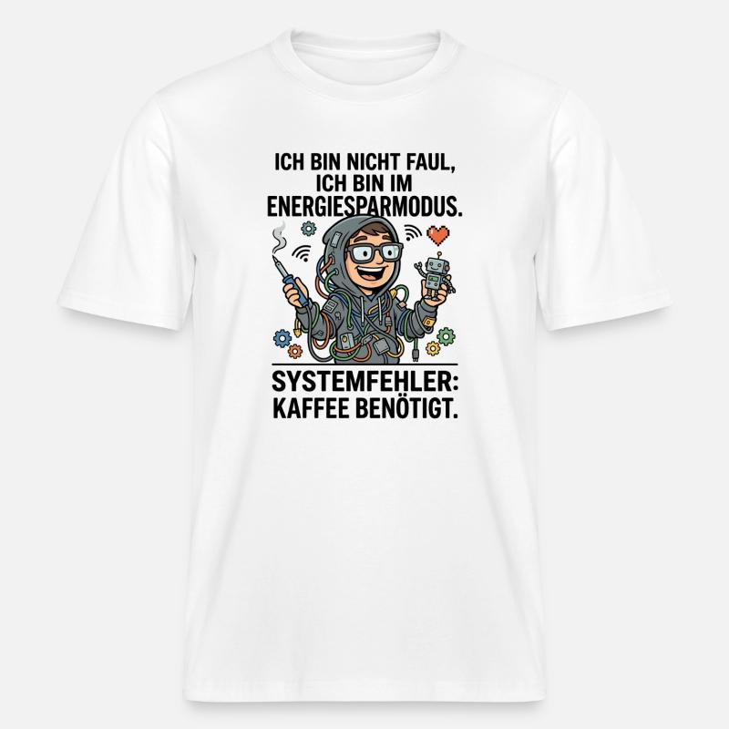 Technik Nerd Löten Roboter DIY -  RELAXED FIT Unisex Organic T-Shirt - Weiß