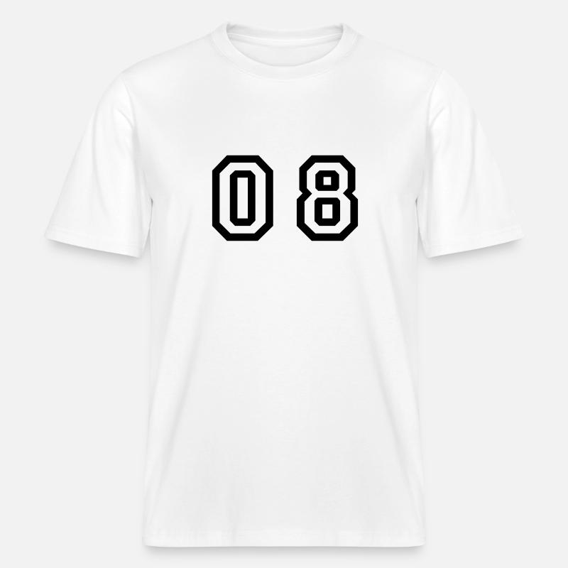 Nummer - 08 - null acht -  RELAXED FIT Unisex Organic T-Shirt - Weiß