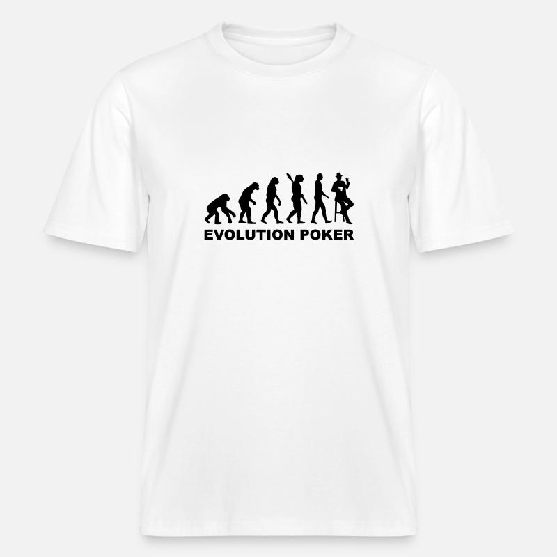 Evolution Poker -  T-shirt unisexe RELAXED FIT en coton bio - blanc