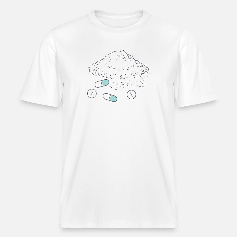 Complément alimentaire Pilules Poudre Comprimés -  T-shirt unisexe RELAXED FIT en coton bio - blanc