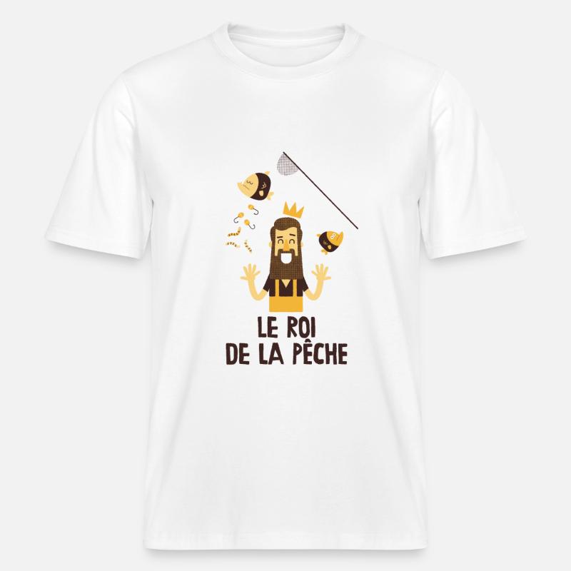 Le roi de la pêche -  T-shirt unisexe RELAXED FIT en coton bio - blanc