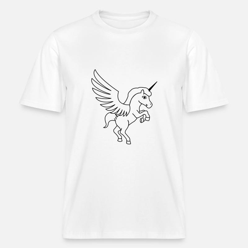 einhorn_maerchen_01 - T-shirt unisexe RELAXED FIT en coton bio - blanc