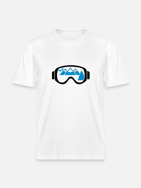 Ski goggles -  RELAXED FIT Unisex Organic T-Shirt - white