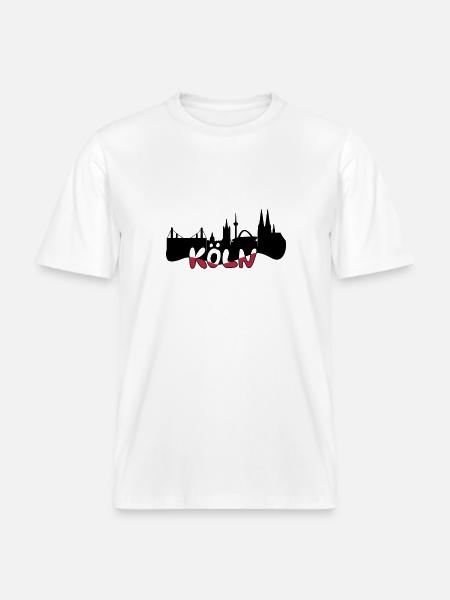 Skyline Köln -  RELAXED FIT Unisex Organic T-Shirt - Weiß