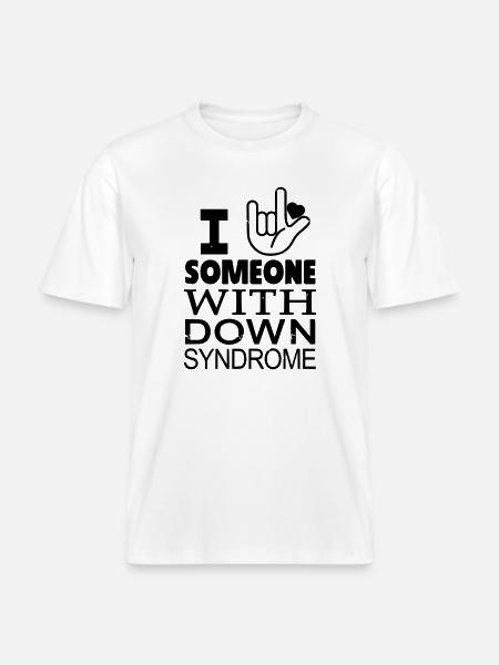 Down syndrome lovers - RELAXED FIT Unisex Organic T-Shirt - white