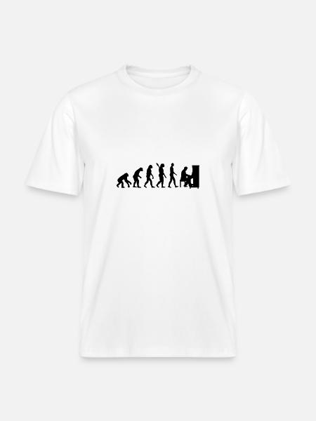 Evolution Piano - T-shirt unisexe RELAXED FIT en coton bio - blanc