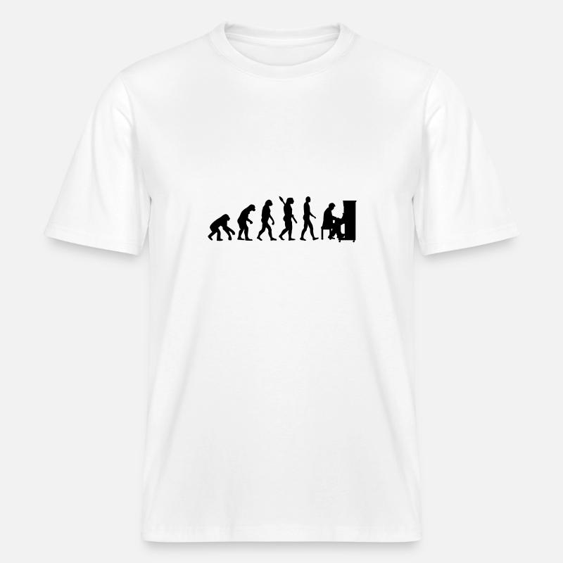 Evolution Piano -  RELAXED FIT Unisex Organic T-Shirt - white