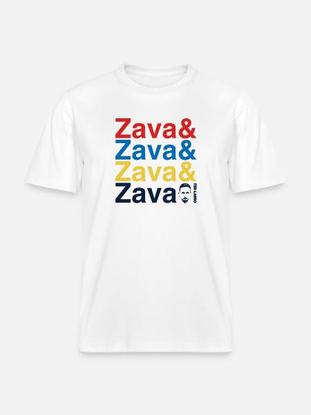 Ted Lasso Zava Schriftzug Bunt -  RELAXED FIT Unisex Organic T-Shirt - Weiß