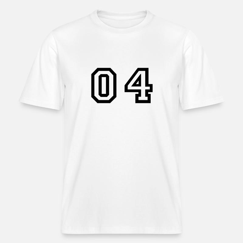 Nummer - 04 - Null vier -  RELAXED FIT Unisex Organic T-Shirt - Weiß