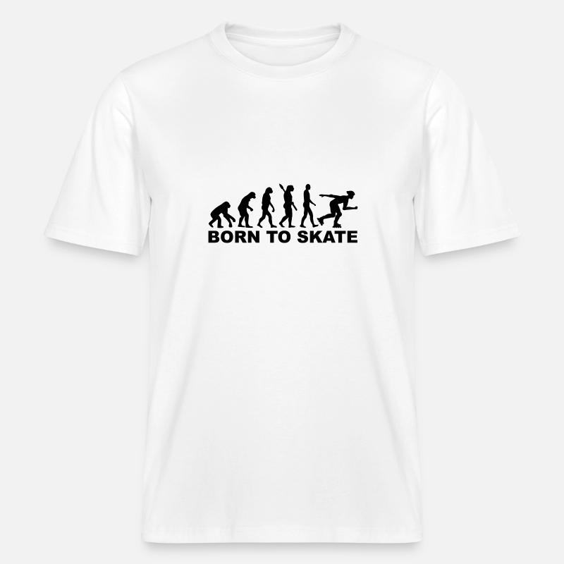 Évolution Inline Skating -  T-shirt unisexe RELAXED FIT en coton bio - blanc
