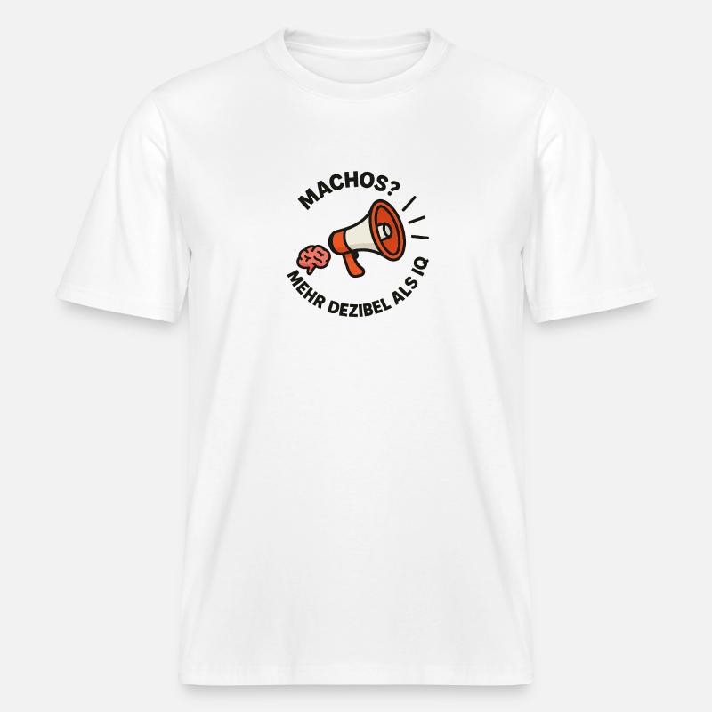 Megaphone Brain vs. Machos -  RELAXED FIT Unisex Organic T-Shirt - white