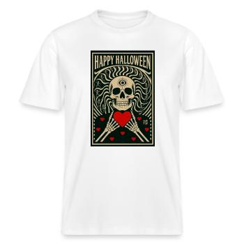la_mort_vous_va_si_bien -  RELAXED FIT Unisex Organic T-Shirt - white - Front - Alina (178cm) & Michal (187cm)