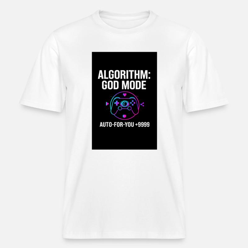 Algorithm God Mode -  RELAXED FIT Unisex Organic T-Shirt - white