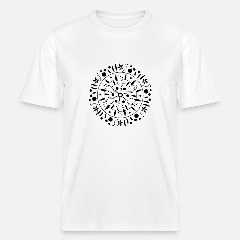 Getreide Kreis Muster Geschenkidee - RELAXED FIT Unisex Organic T-Shirt - Weiß