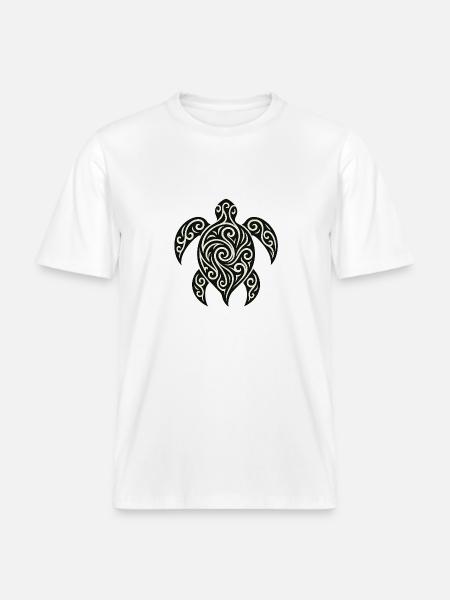 Mana Honu – Polynesian Turtle - RELAXED FIT Unisex Organic T-Shirt - Weiß