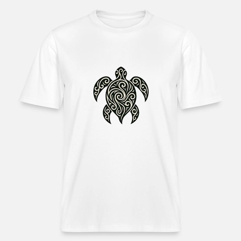 Mana Honu – Polynesian Turtle -  RELAXED FIT Unisex Organic T-Shirt - Weiß