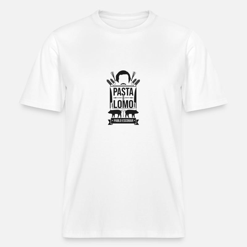 NUDELN ODER SCHWARZE LENDE -  RELAXED FIT Unisex Organic T-Shirt - Weiß