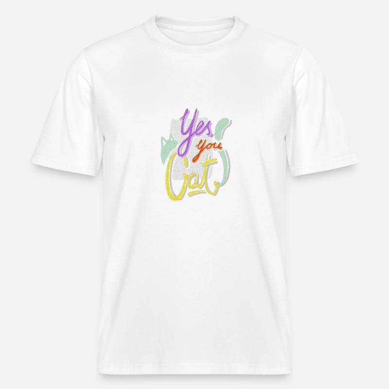 oui, vous chat! -  T-shirt unisexe RELAXED FIT en coton bio - blanc