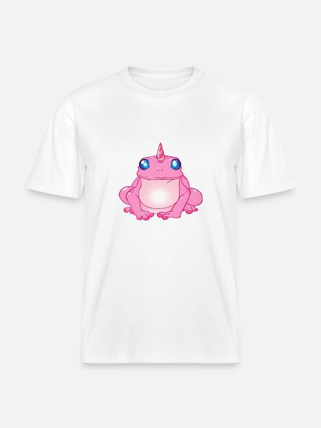 Unicorn tudse frøer Pink -  Økologisk unisex T-shirt RELAXED FIT - hvid