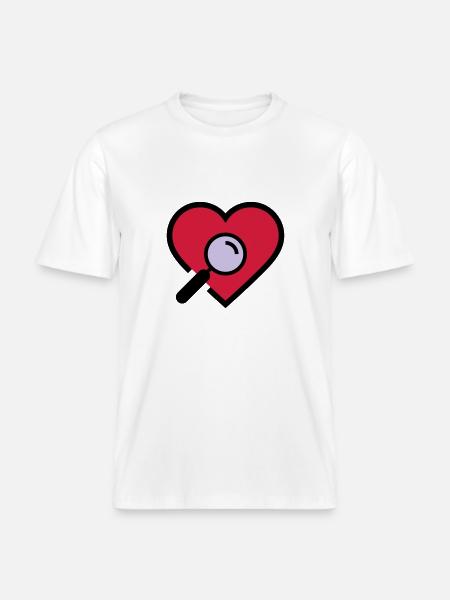 Herzuntersuchung Lupe -  RELAXED FIT Unisex Organic T-Shirt - Weiß