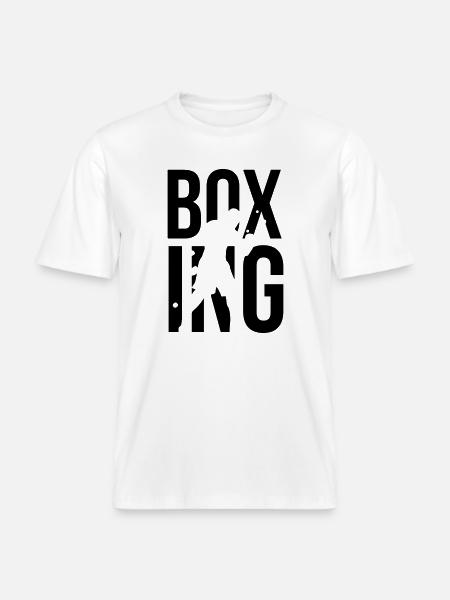 boxe - T-shirt unisexe RELAXED FIT en coton bio - blanc
