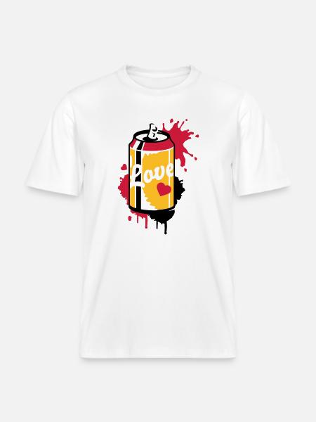 opened soda can in graffiti style -  RELAXED FIT Unisex Organic T-Shirt - white