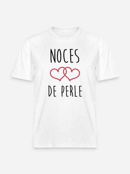 Pearl Wedding 30 Years - RELAXED FIT Unisex Organic T-Shirt - white