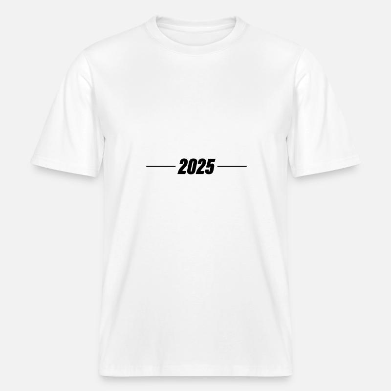 Année 2025 - T-shirt unisexe RELAXED FIT en coton bio - blanc