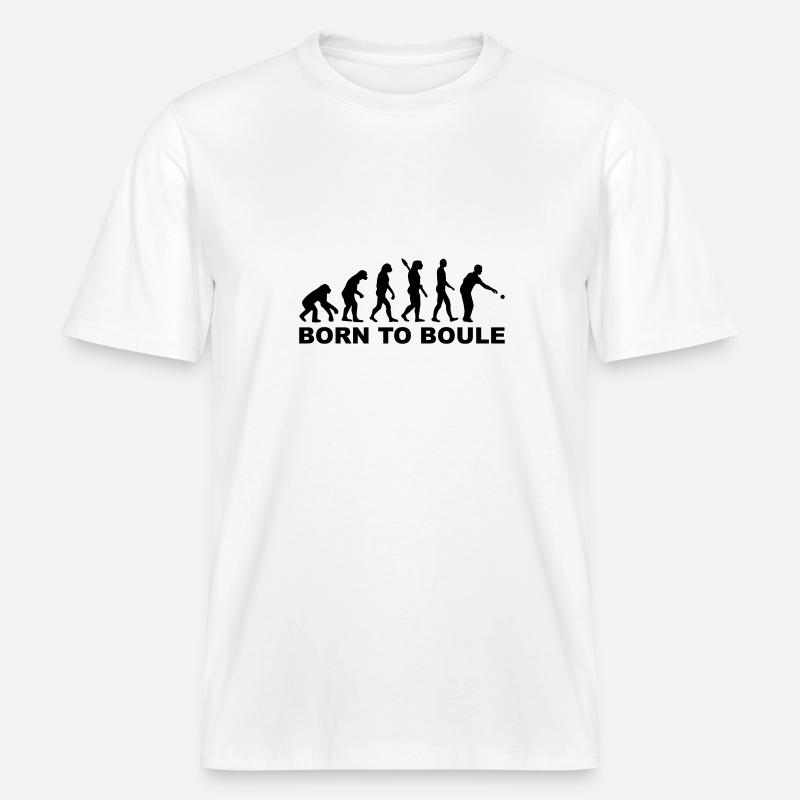 Pétanque Évolution -  T-shirt unisexe RELAXED FIT en coton bio - blanc