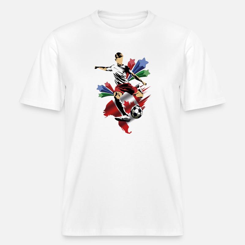 Canada - Canada - Drapeaux - T-shirt unisexe RELAXED FIT en coton bio - blanc