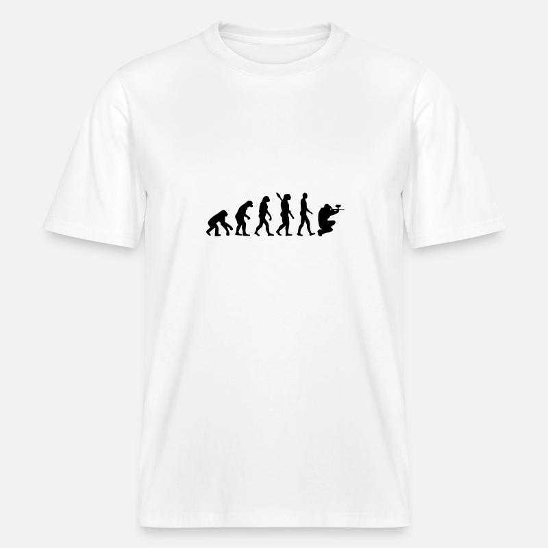 Paintball evolution -  RELAXED FIT Unisex Organic T-Shirt - white
