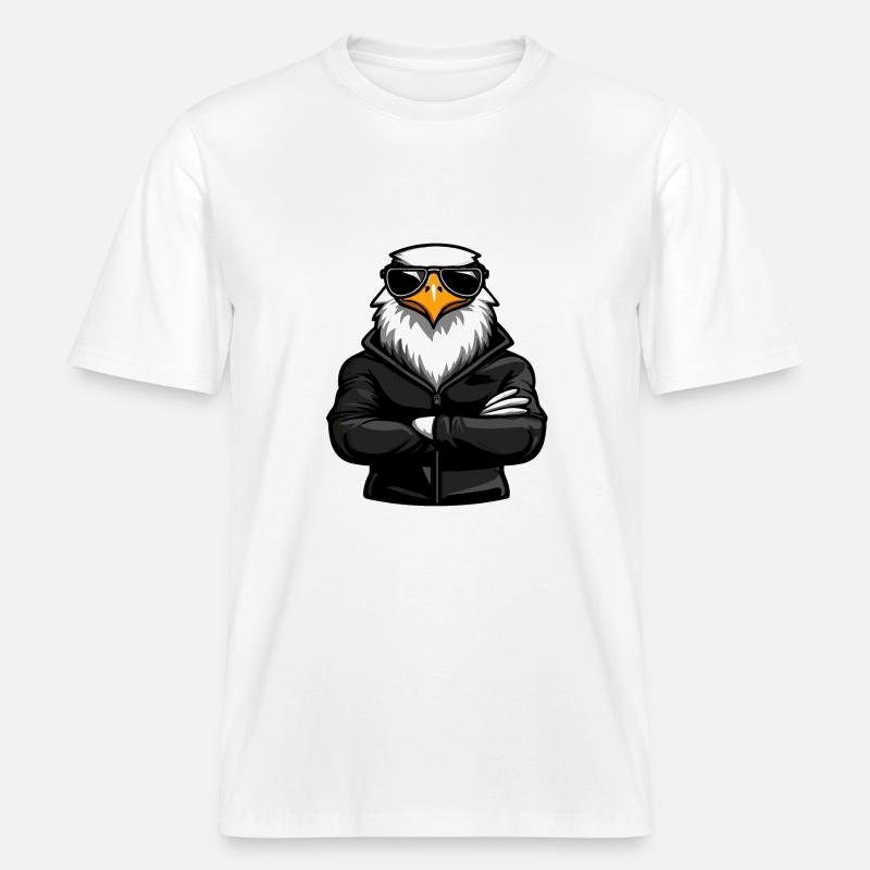 Adler Eagle Comic - RELAXED FIT Unisex Organic T-Shirt - white