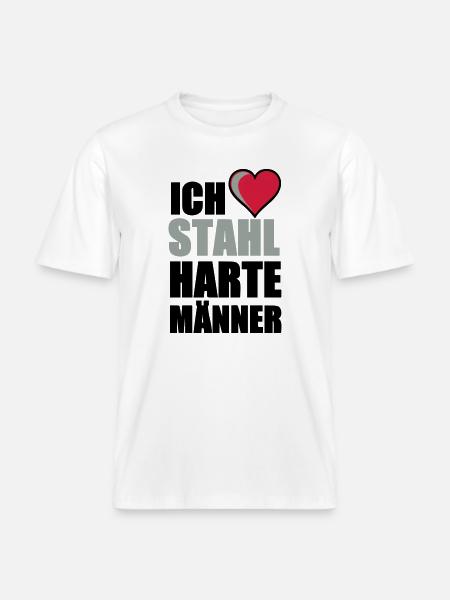 Stahlharte Männer Geschenk -  RELAXED FIT Unisex Organic T-Shirt - Weiß
