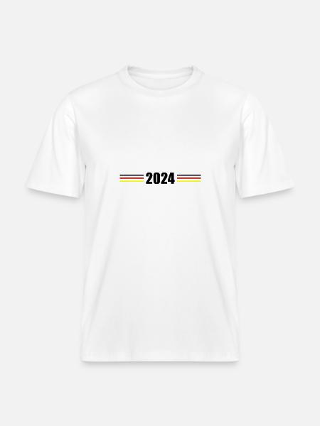 2024 Germany Flag -  RELAXED FIT Unisex Organic T-Shirt - white