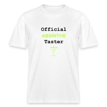 Official absinthe taster -  RELAXED FIT Unisex Organic T-Shirt - white - Front - Alina (178cm) & Michal (187cm)
