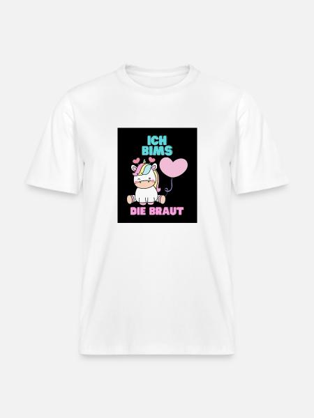 Die Braut – Poltern, Brautparty Var.1 - RELAXED FIT Unisex Organic T-Shirt - Weiß