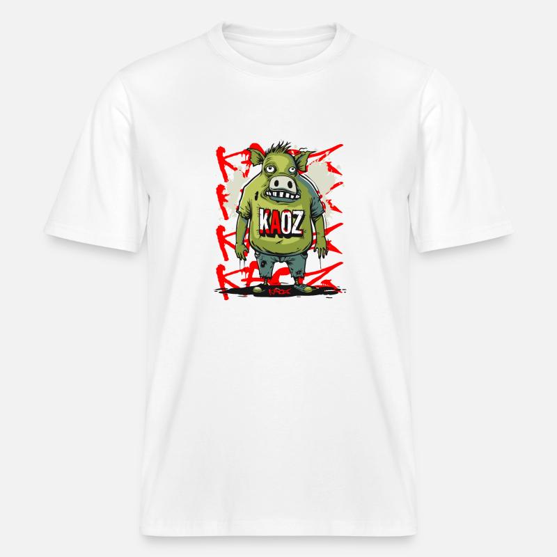 Die Existenz eines Schweins -  RELAXED FIT Unisex Organic T-Shirt - Weiß