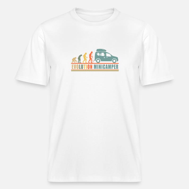 Evolution Minicamper Camping-Camper Microcamper -  RELAXED FIT Unisex Organic T-Shirt - Weiß