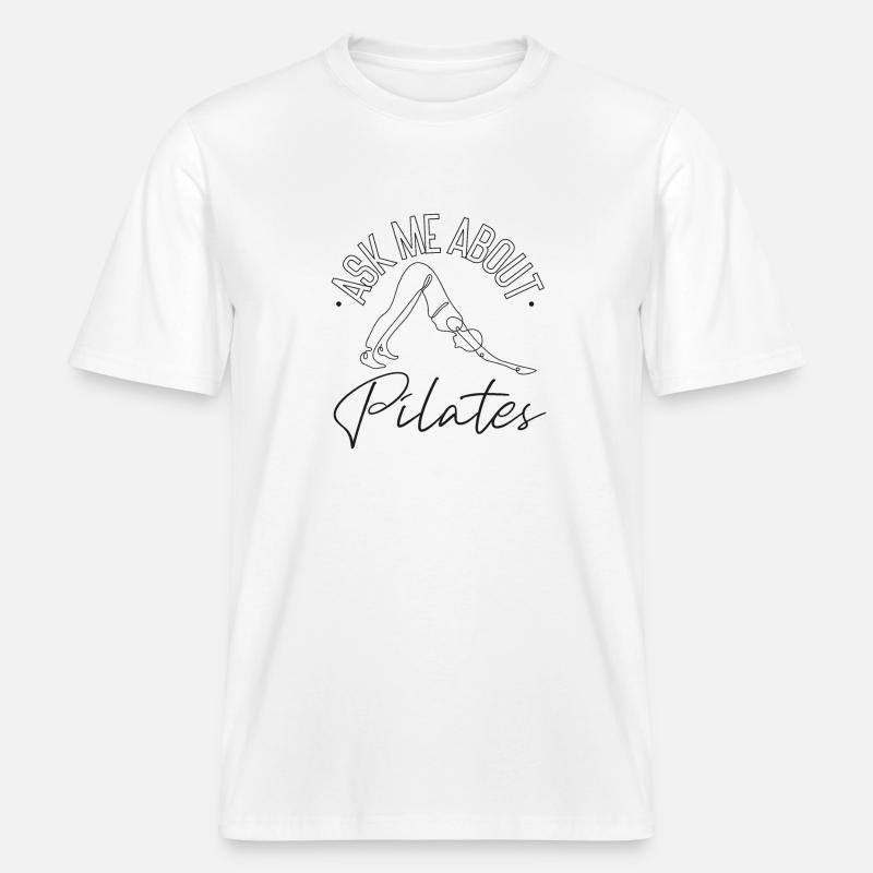 Instructeur de Pilates Enseignant Demandez-moi -  T-shirt unisexe RELAXED FIT en coton bio - blanc