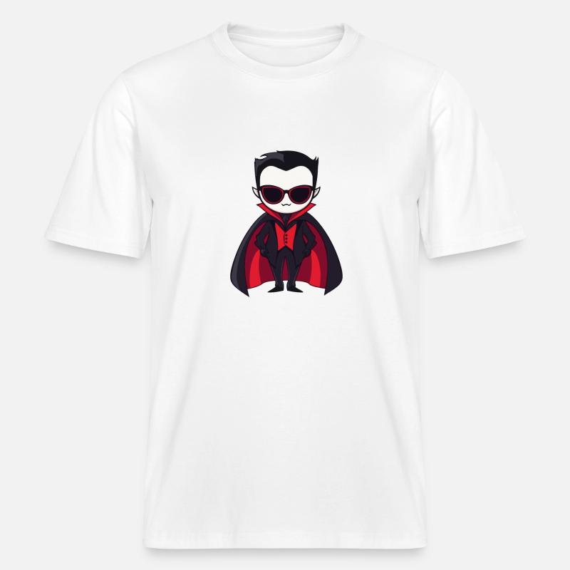 Vampire Halloween Cool -  T-shirt unisexe RELAXED FIT en coton bio - blanc