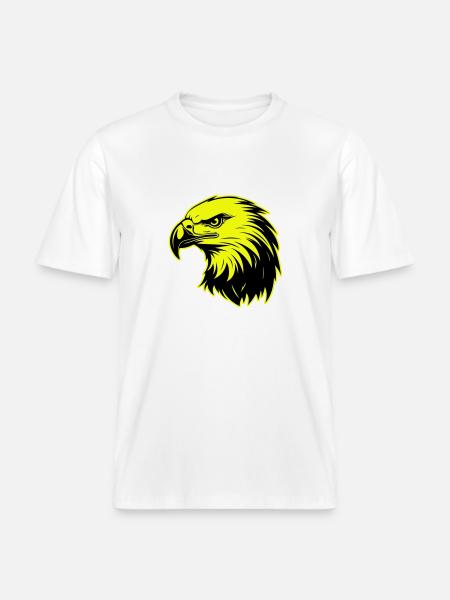 Eagle Head Portrait Icon -  RELAXED FIT Unisex Organic T-Shirt - white
