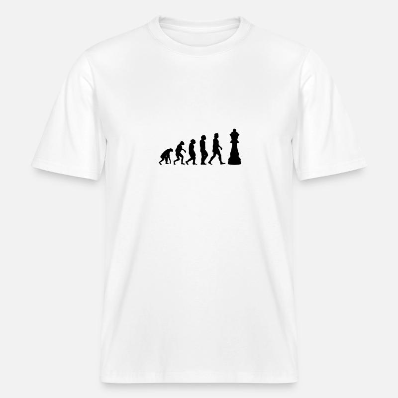 CHESS PLAYER CHESSBOARD Chess Evolution -  RELAXED FIT Unisex Organic T-Shirt - white