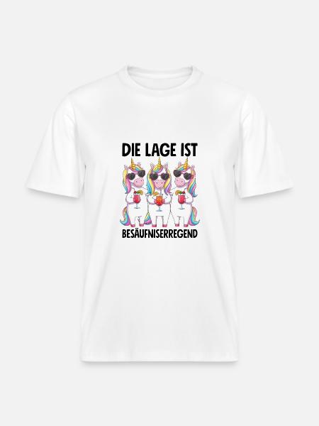 The situation is drunkenness -  RELAXED FIT Unisex Organic T-Shirt - white