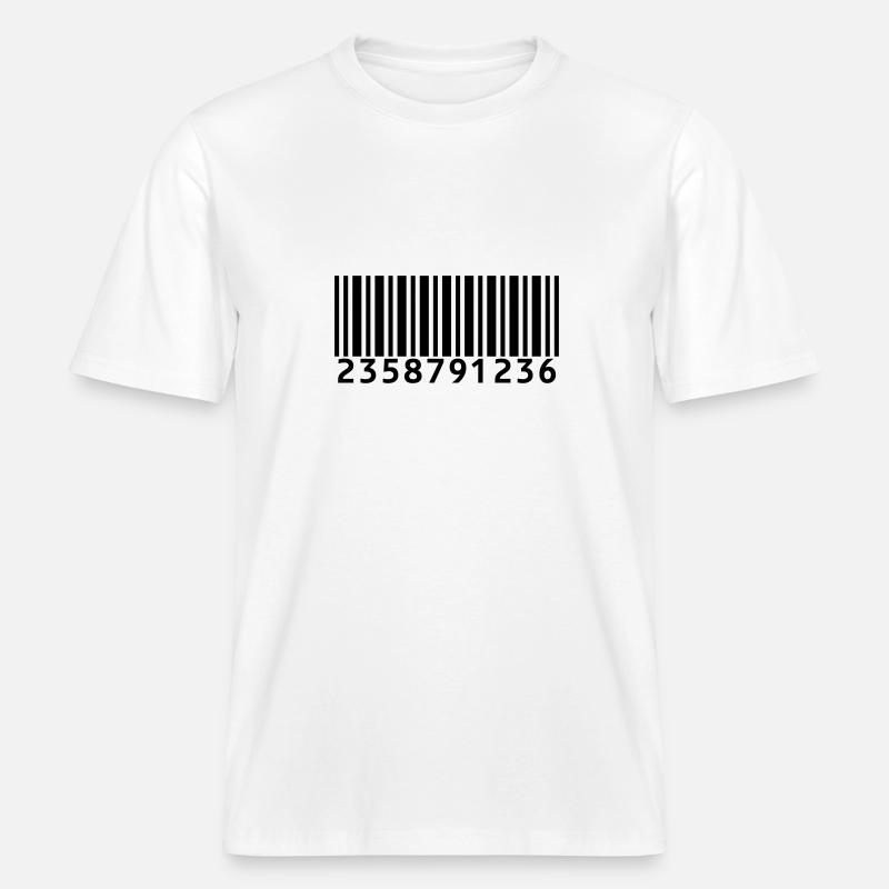 Print EAN Code -  RELAXED FIT Unisex Organic T-Shirt - Weiß